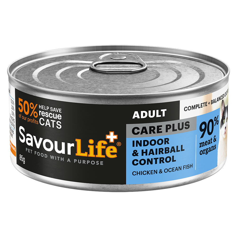 product image of Care Plus Indoor & Hairball Control Chicken & Ocean Fish Pâté